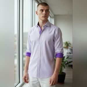 Calvin Klein Slim Fit No Iron Mens Classic Dress Shirt Office Preppy Spring